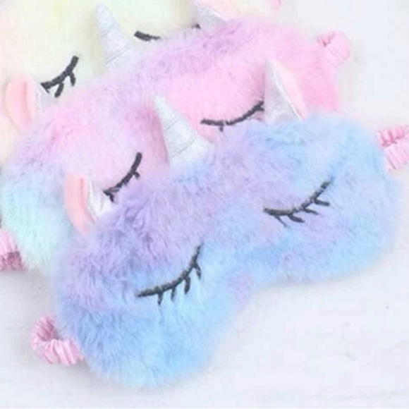 Unicorn Fluffy Eye Sleep Mask - Picture 4 of 6